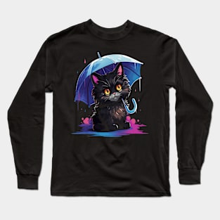 Ragdoll Rainy Day With Umbrella Long Sleeve T-Shirt